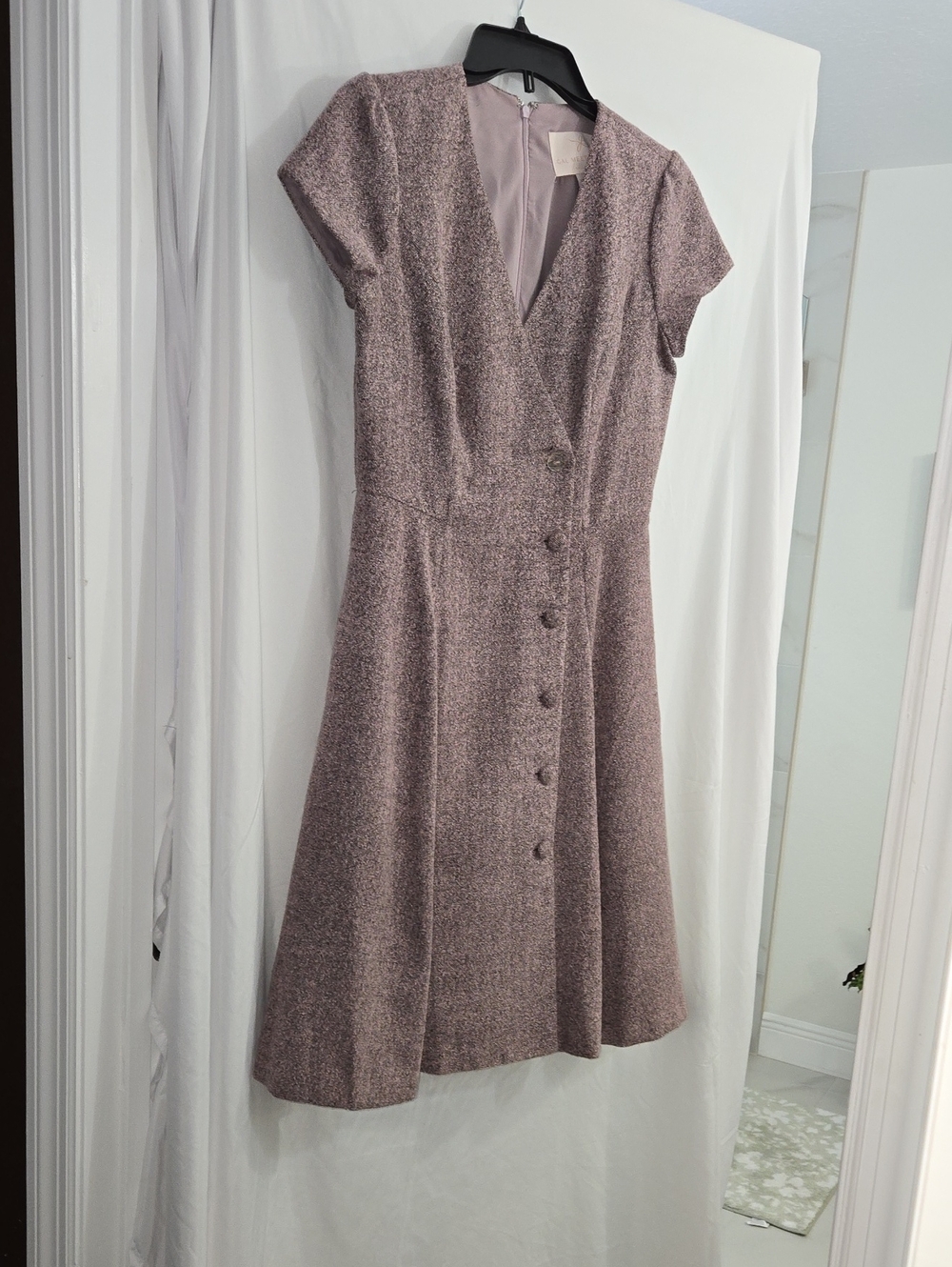 Gal Meets Glam Agatha Dusty Mauve Cap-Sleeve A-Line Dress Collection
